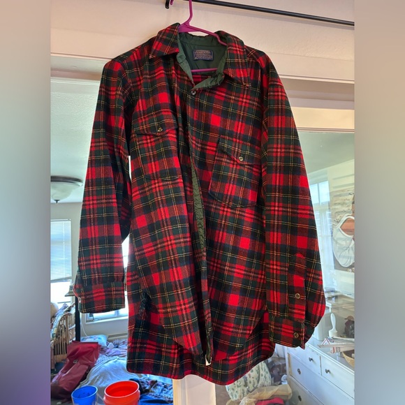 Pendleton Other - Pendleton Men's Red and Green Plaid Button-Down Shirt